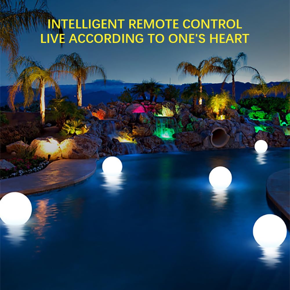 Luz LED de bola de jardín Recharable, lámpara impermeable para patio al aire libre para paisaje y decoración del hogar, iluminación de 35 cm (1 unidad)
