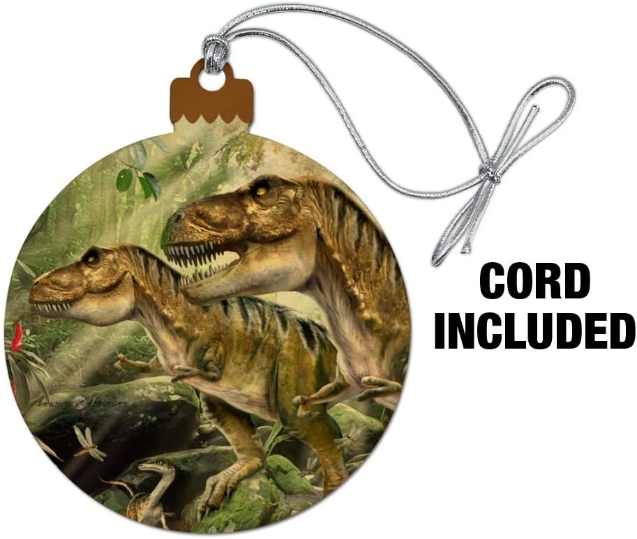 GRAPHICS & MORE T-Rex Jurassic Double Trouble Wood Christmas Tree Holiday Ornament - Image 2