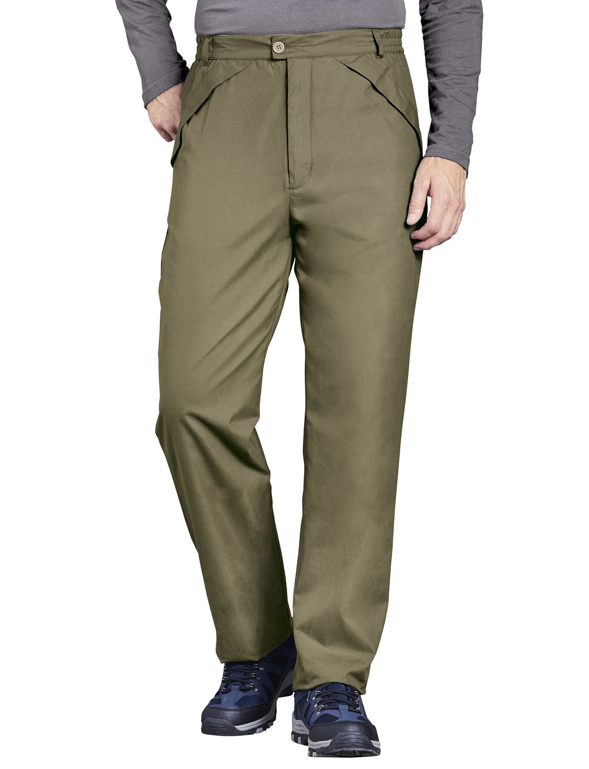 Chums Men's Fleece Lined & Water Resistant Walking & Hiking Trousers Khaki 42W / 29L