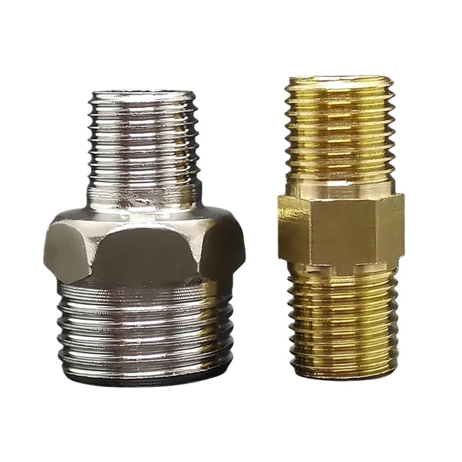 20 stücke Messing/Edelstahl Rohr Hex Nippel Fitting 1/8 1/4 3/8 1/2 BSPT Männlich Gleich Kupplung Reduzierung Kupplung Joint for Wasser Öl Gas(1l8-1l2 Brass)