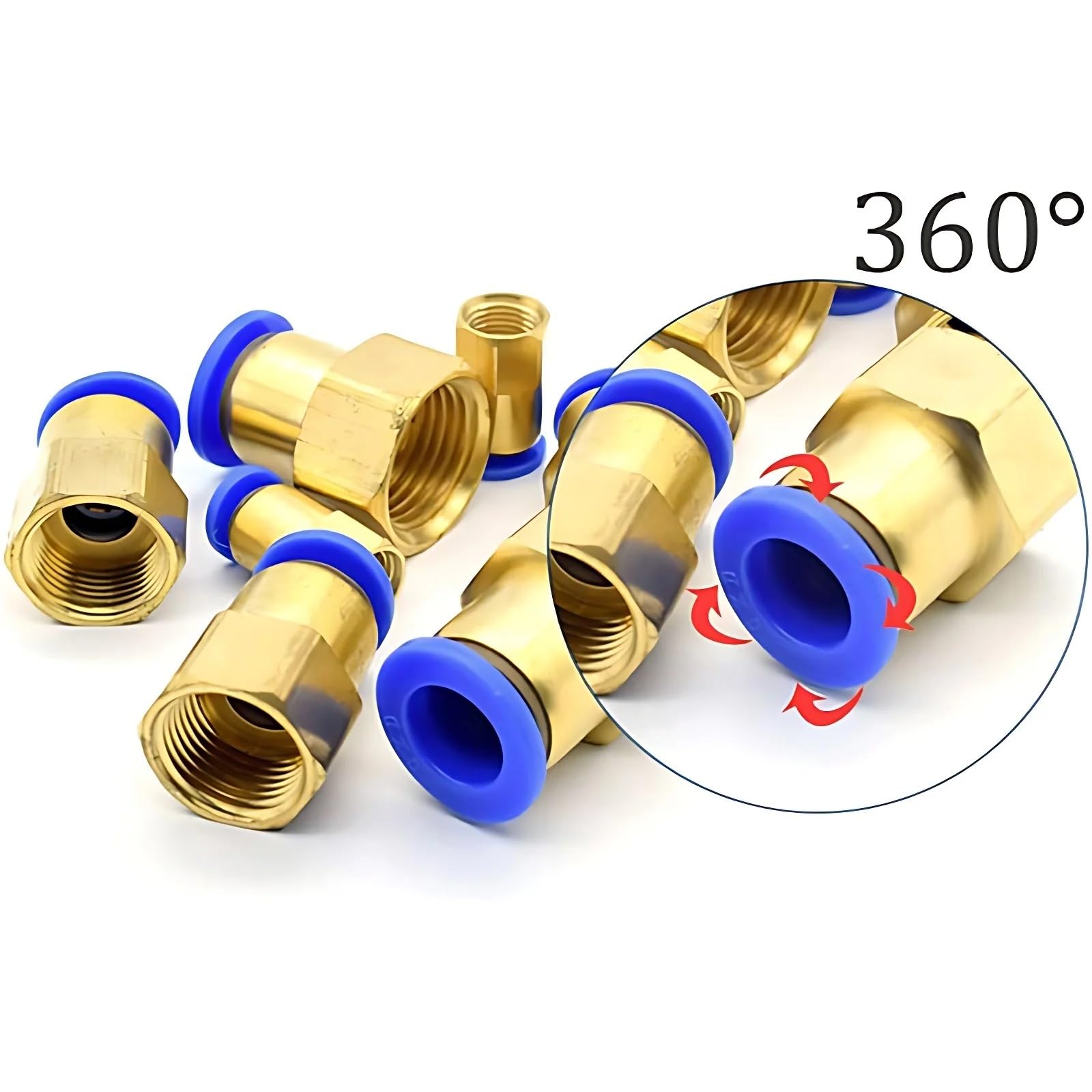 PCF Rosca de conexión neumática de 4 mm-12 mm 1/8 '' 1/4 '' 3/8 '' 1/2 '' Rosca de aire Conector de conexión de aire recto hembra Empuje de tubo, PCF6(Color:PCF4-02)