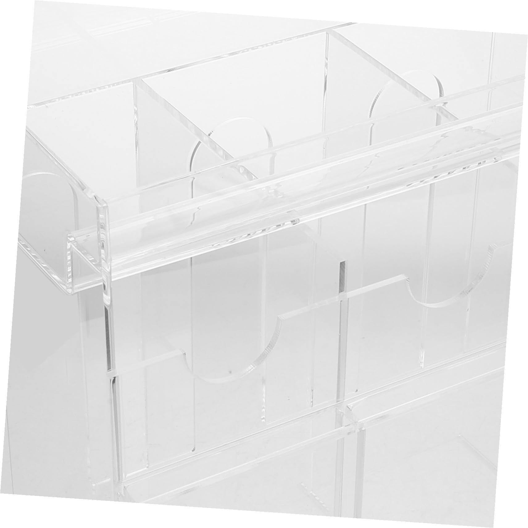 Hohopeti Caja de Almacenamiento de Tarjetas de Acrílico Compartimentos | Name Cards y Photocards, Base Estable, Organización por Secciones, Mantenimiento Sencillo