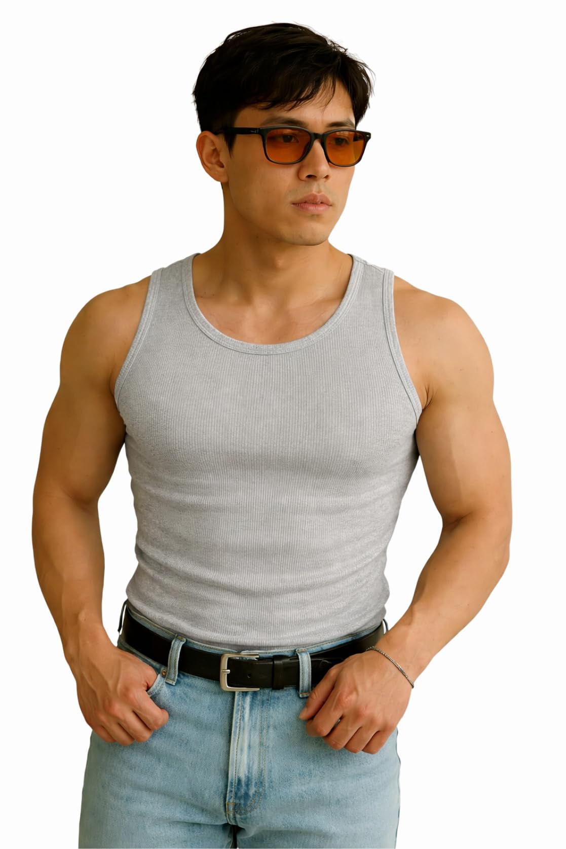 rockwell Men’s Premium Cotton Vest – Sleeveless Gym Undershirt | Breathable, Stretchable & Skin-Friendly Innerwear for Everyday Comfort | 005-picture-43