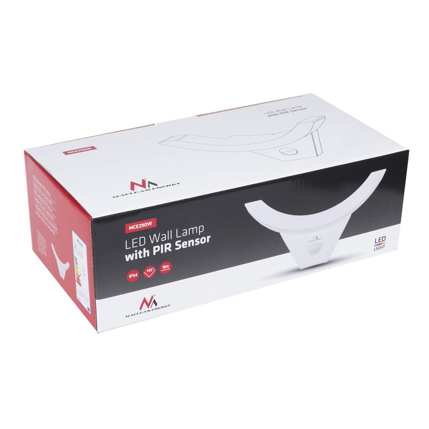 Maclean MCE290 dekoracyjna lampa LED z czujnikiem ruchu na podczerwień, lampa ścienna, oświetlenie wewnętrzne, 800 lm, 10 W, IP54, wodoszczelna (4)