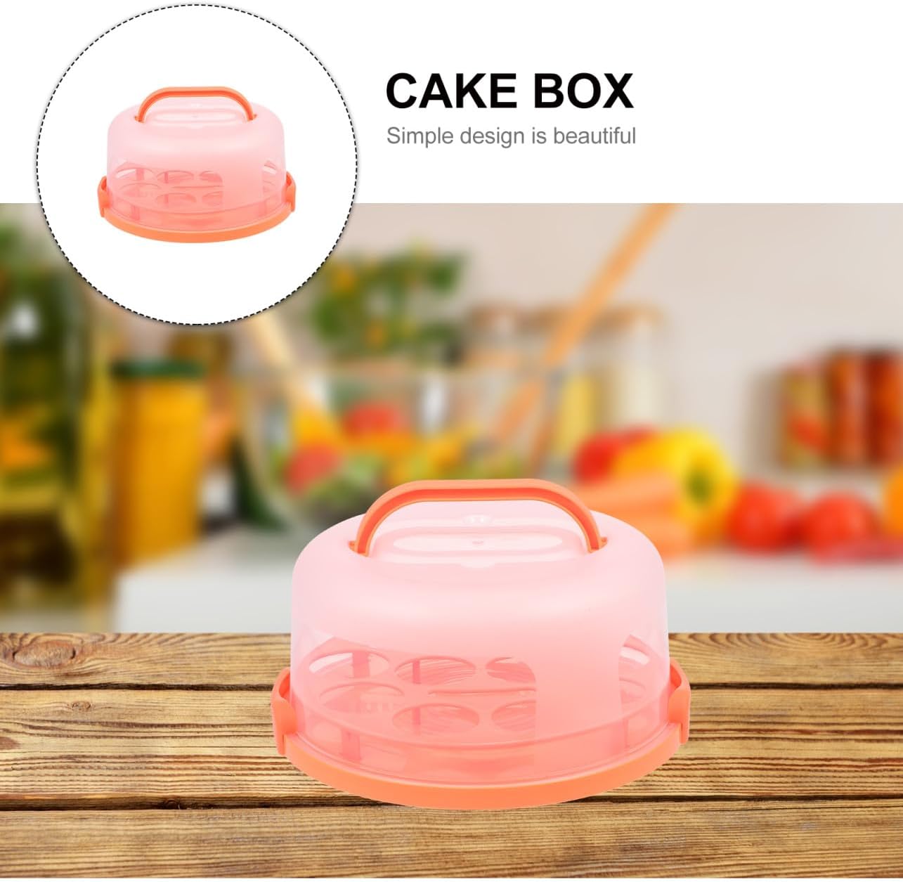 GARVALON Portable Thickened Cake Storage Box with Buckle Lock and Tray Transparent Dessert Carrier for Birthday Cakes and Cupcakes Leak Resistant for Easy Transport