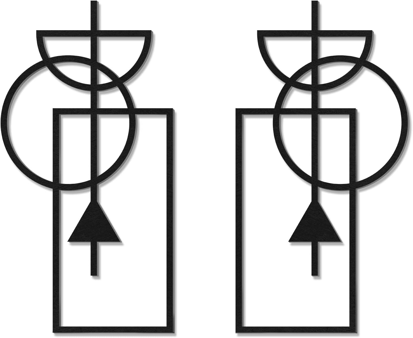 Zzbakress 2 Pcs Wooden Geometric Modern Wall Art,Minimalist Wall Art Abstract Wall Decor (style1)