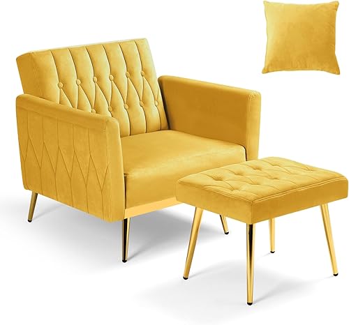 Miniatura 57 de Silla decorativa de terciopelo con reposabrazos y respaldo ajustables, sillón reclinable con botones, sillón reclinable individual con otomana y una