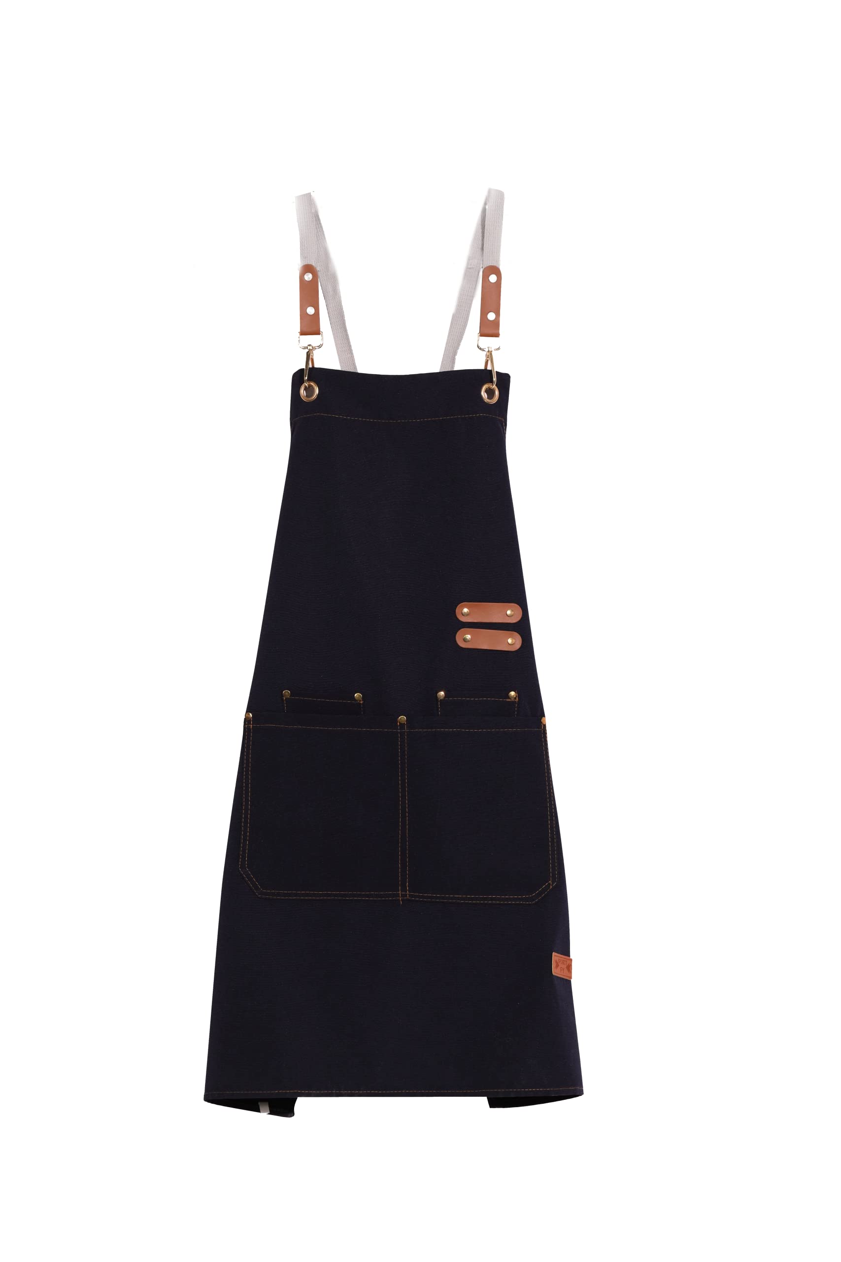Chef Apron-Cross Back Apron for Men Women with Adjustable Straps and Large Pockets,Canvas