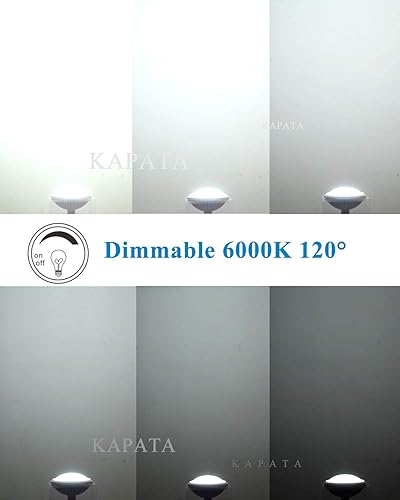 Miniatura 7 de Kapata Bombilla LED Par64 regulable de 500 W, repuesto de haz estrecho de 24, 4000 K, blanco neutro de 120 V, base GX16D, 1 paquete