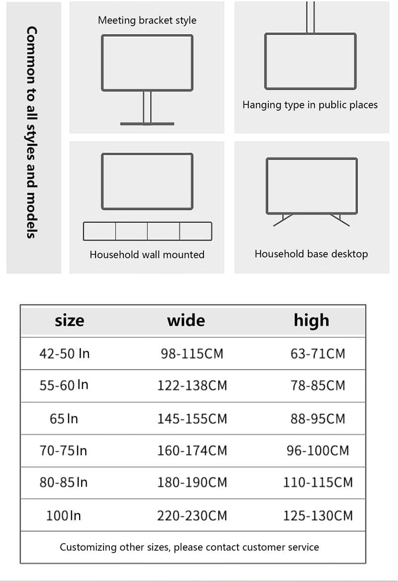Monitor Dust Cover Anti-Static Dustproof LCD/LED/HD Panel Case Computer Monitor Cover Sleeve Compatible 32-80 Inch PC, Desktop and TV(Size:40-45IN(W90-99H52-65CM),Color:C)