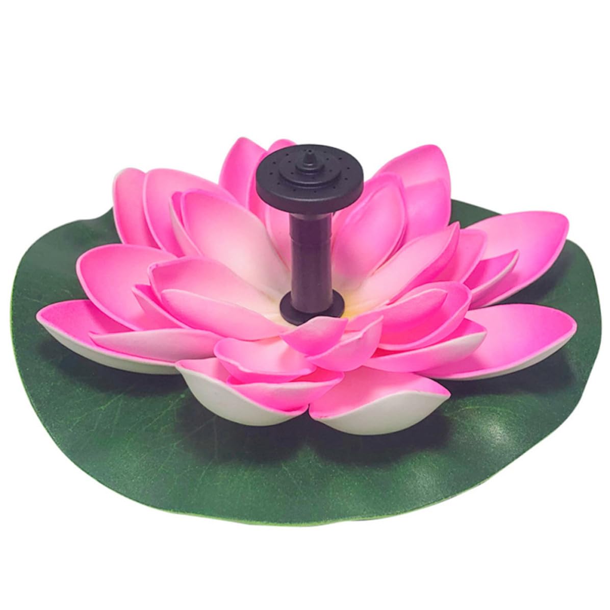 DOITOOL Fontana Solare da Giardino a Forma di Loto Verde, Pompa Galleggiante in Plastico Spruzzo D'acqua, Alimentata a Energia Solare per Circolazione Acqua in Stagno