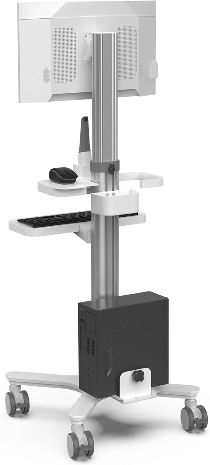 Medical Cart Mobile Workstation with Oral Scanner Holder, Height Adjustable, Rolling Stand with Monitor Mount, Medical Trolley for Hospital Clinic lab Beauty Salon