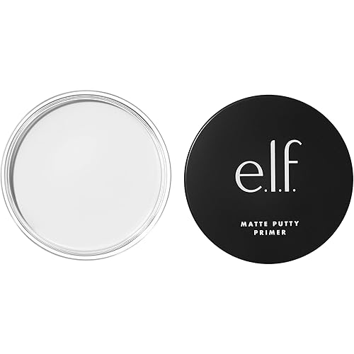 e.l.f. Matte Putty Primer, Skin Perfecting, Lightweight, Oil-free formula, Mattifies, Absorbs Excess Oil, Fills in Pores and Fine Lines, Soft, Matte Finish, All-Day Wear, 0.74 Oz