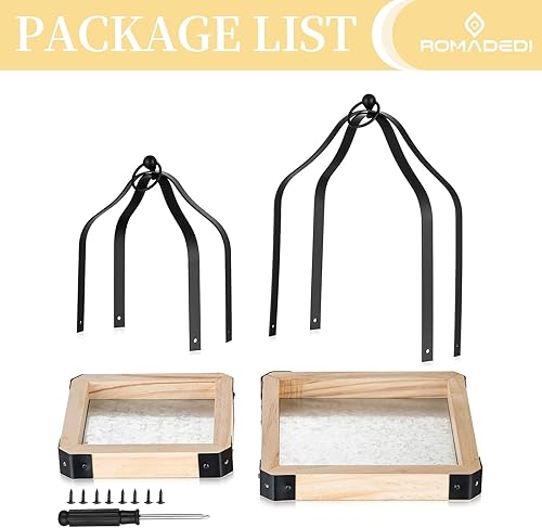 Miniatura 6 de Romadedi Farol de vela decorativo de granja, juego de 2 candelabros de madera rústica para decoración del hogar, sala de estar, comedor, cocina,