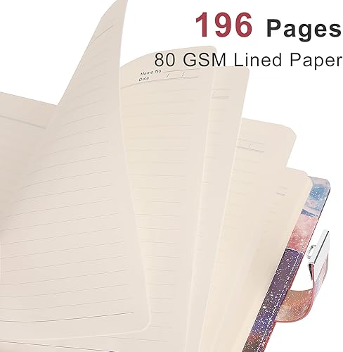 Miniatura 4 de sayrrame Diario con candado para mujeres y niñas, diario Galaxy con candado para escribir, cuaderno recargable de cuero secreto A5 con Lcok, 192