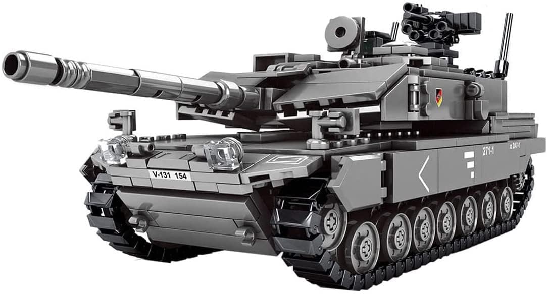 MASUSE Military Tank Building Blocks Kits, 898pcs Military Leopard 2A7 Tank Building Model Set, Collectible Coll Main Battle Tank Model Building Construction Set