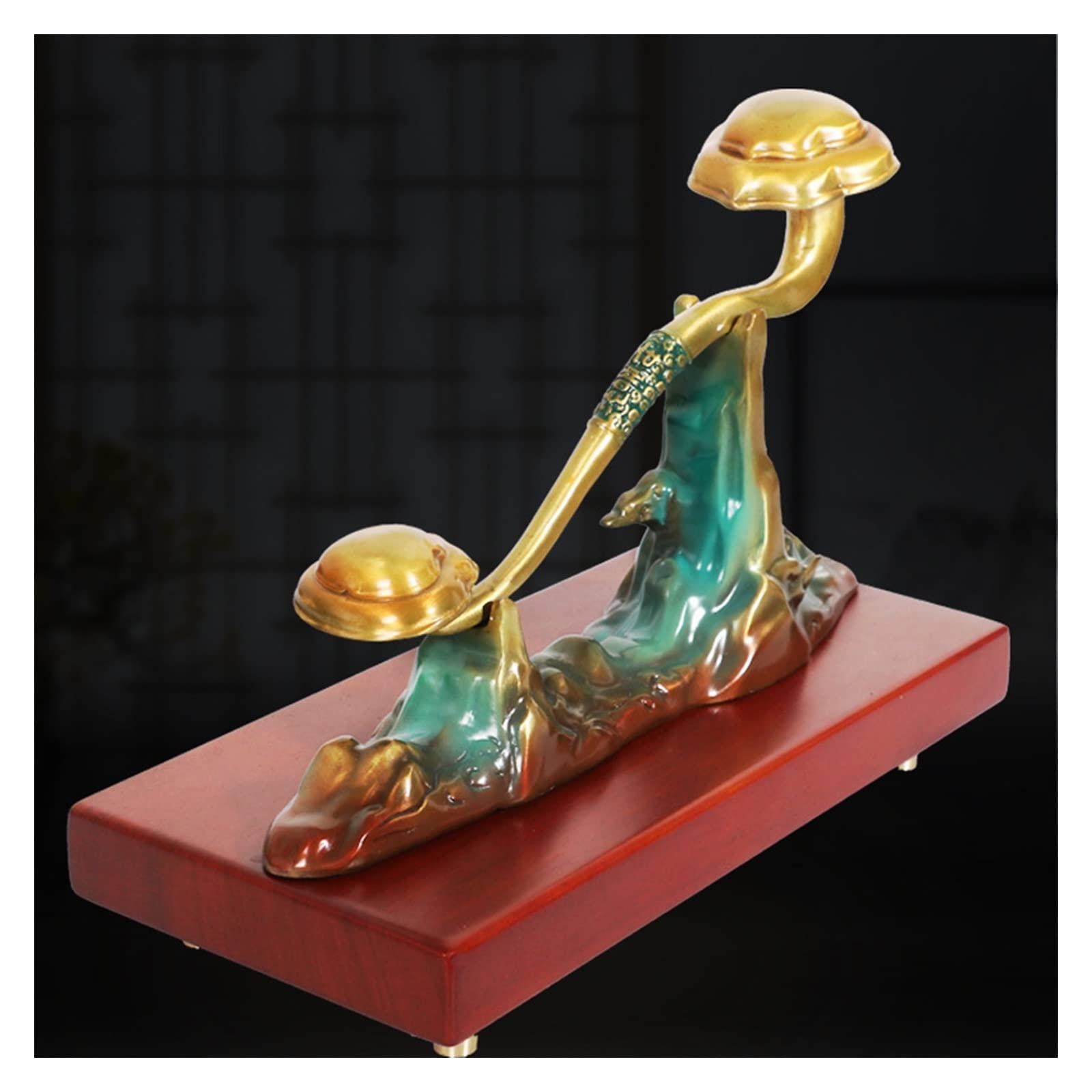 Dekoracje na biurko Czysta miedź rzeki i góry Ruyi ozdoby wejściowe mosiądz salon biuro ozdoby Feng Shui Akcesoria do biurka domowego(36 * 13.5 * 25.5cm)