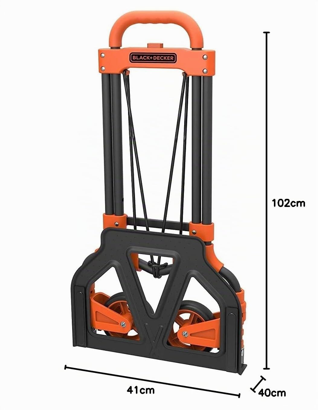 Black+Decker Sackkarre, zusammenklappbar, Schwarz/Orange, BXWT-H200, Schwarz – Orange., 65KG