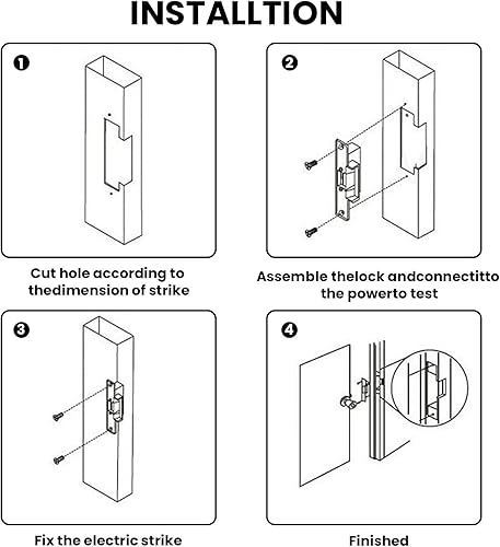 Miniatura 3 de Cerradura de puerta eléctrica resistente estándar ANSI para sistema de control de acceso de puerta, seguro a prueba de fallos, control de acceso
