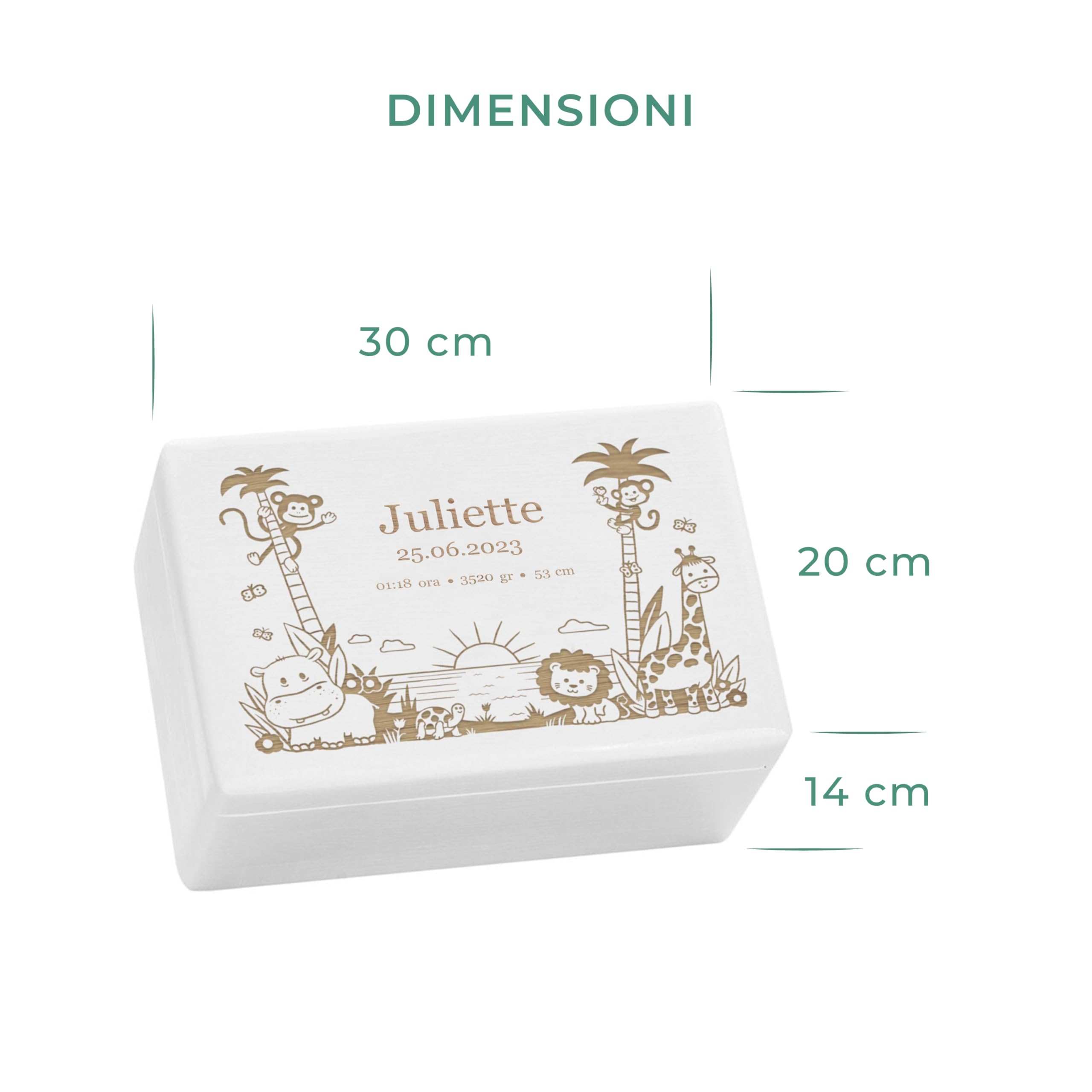 Scatola dei ricordi personalizzata per bambini giungla - regalo Scatola dei ricordi personalizzata per bambini giungla - regalo