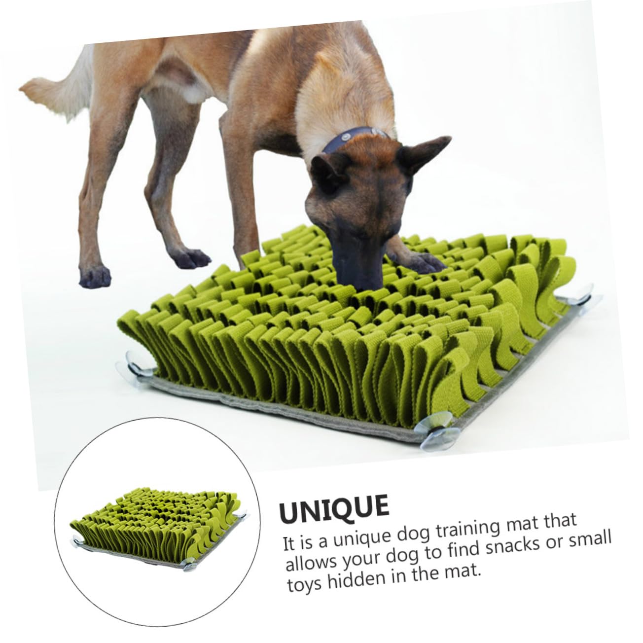 Angoily Tapis d'alimentation pour Chien Renifleur, Vert, Peluche