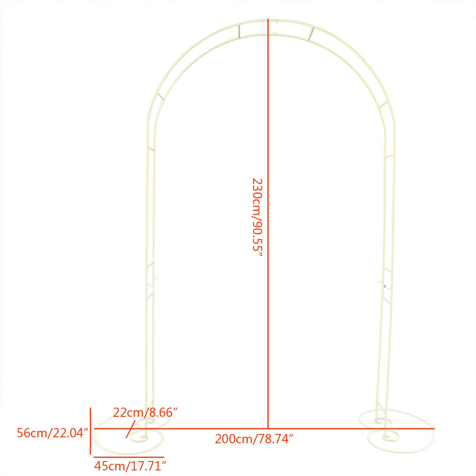 Set van 2 metalen gebogen bruiloft boog frames ballonboog achtergrond standaard voor ceremonie en feest verjaardag verjaardag baby shower bloemen binnen buiten evenement decor (kleur: wit, maat: 150
