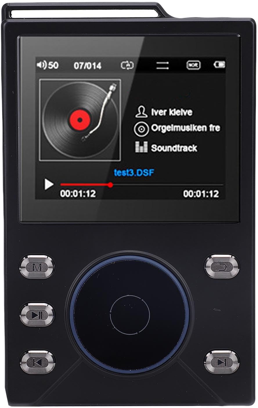 Dpofirs Bluetooth 5.4 搭載 HiFi MP3 プレーヤー、ロスレス デジタル オーディオ音楽プレーヤー、2.4 インチ表示画面 (64GB 小型メモリカード)