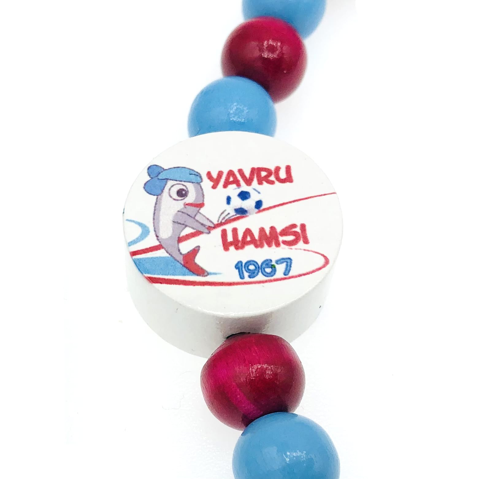 Set Nuckelkette + Kinderwagenkette mit Namen " für TRABZONSPOR Fan - YAVRU HAMSI - MAUS " Skyblau Bordeauxrot/Baby/Unisex/Personalisiert/HANDMADE