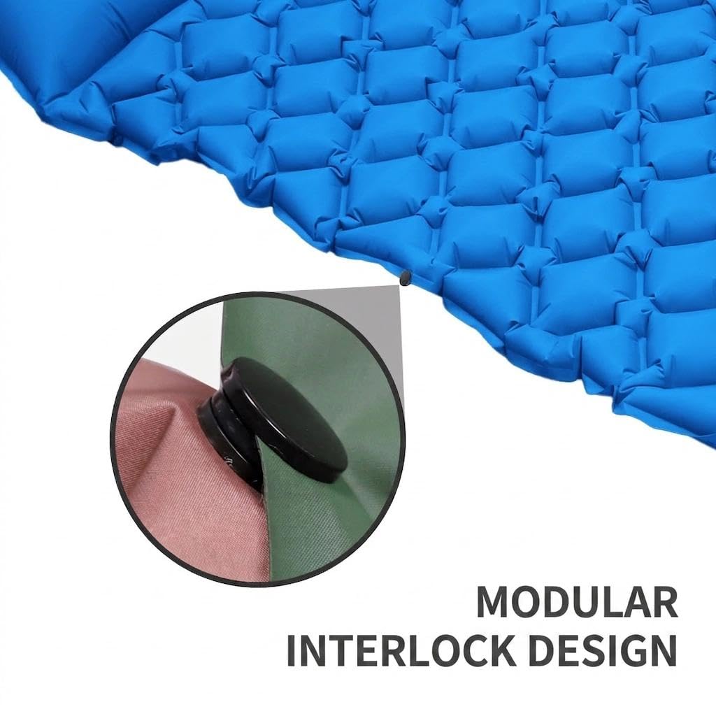ARCSUN Matelas de Camping Autogonflant avec Pompe à Pied, Tapis de Sol Portable pour Plage, Voyage, Randonnée(Royal Blue,Taille Matelas Petit Double (60 cm x 190 cm))