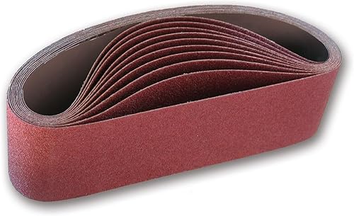 IVY Classic 43064 Flex-Abrasive - Correa de lijado de óxido de aluminio de 3 x 21 pulgadas, grano 80 pulgadas, paquete de 10