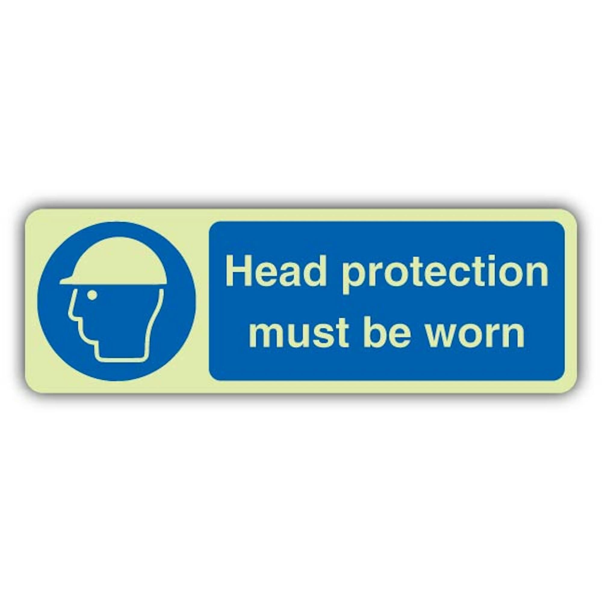V Safety Head Protection Must Be Worn Panneau 600 x 200 mm