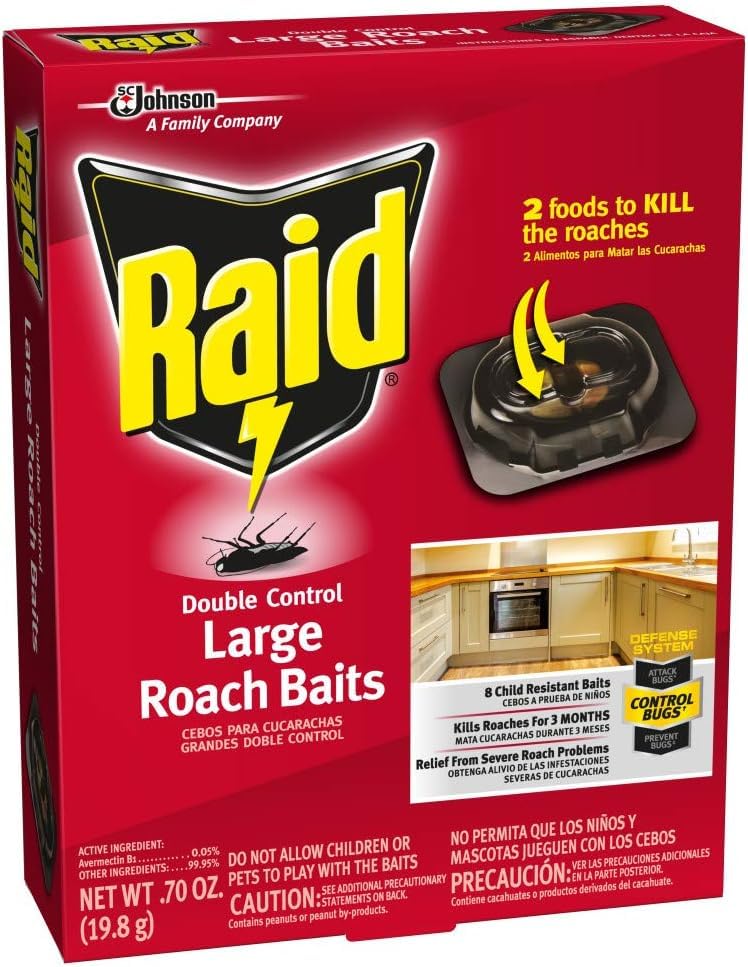 Miniatura 3 de Raid Cebos grandes para cucarachas de doble control, 8 unidades (paquete de 4)