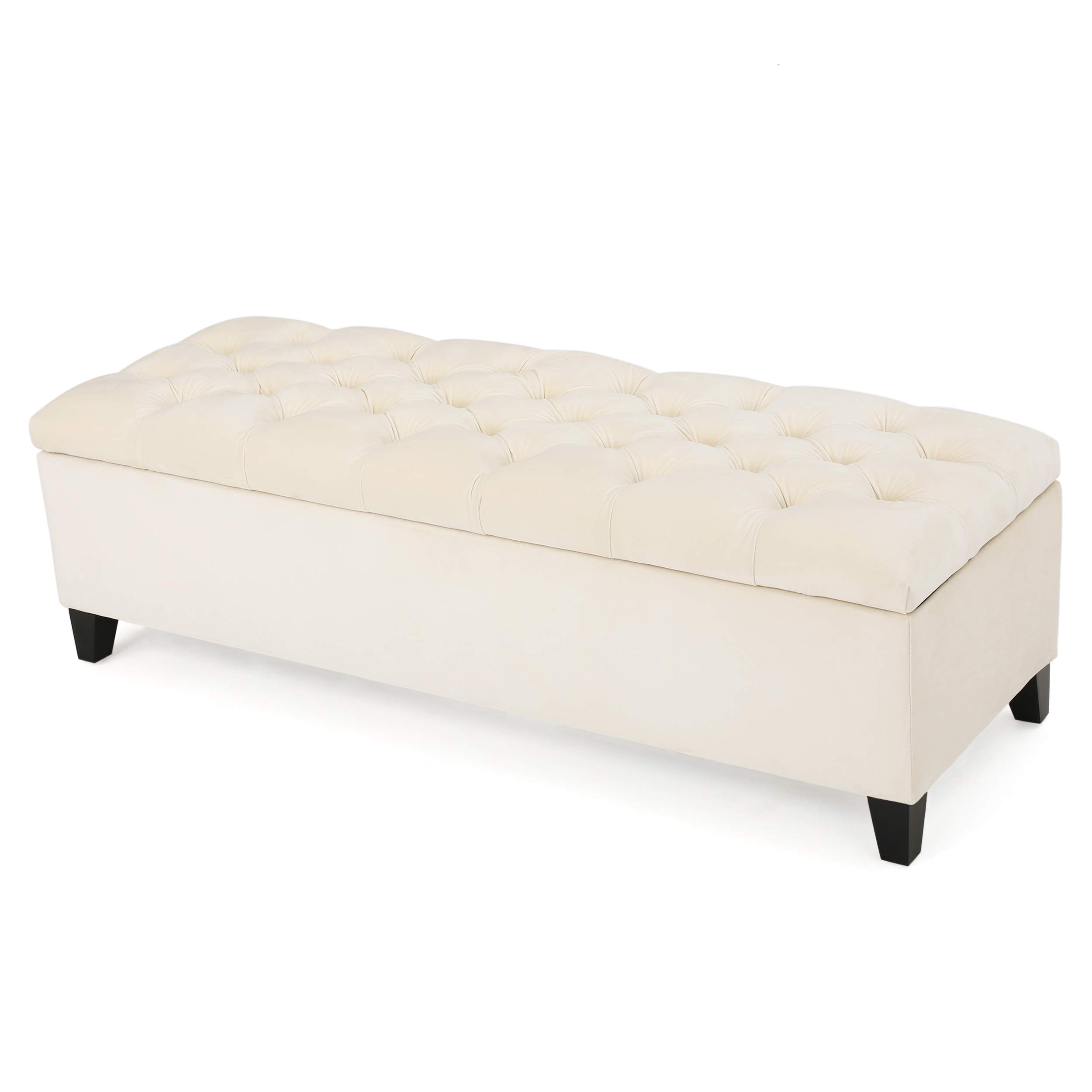 Christopher Knight Home Ottilie Velvet Storage Ottoman, Ivory x  x