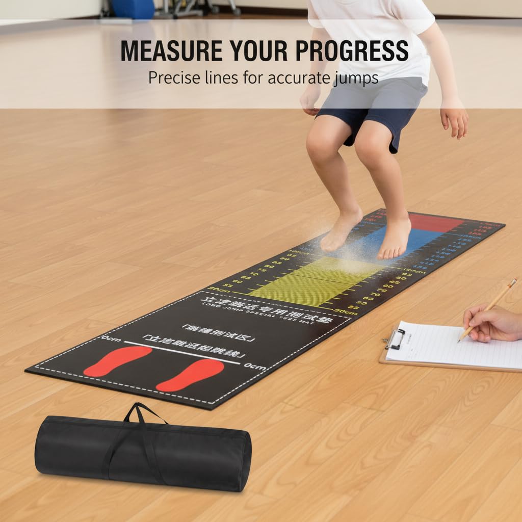 Weitsprungmatte, Gummi, Rutschhemmend, Robuste, Übungsmatte Leichtathletik, Vorbereitung Prüfung, Für Heimanwender, style to 4, 300x50cm
