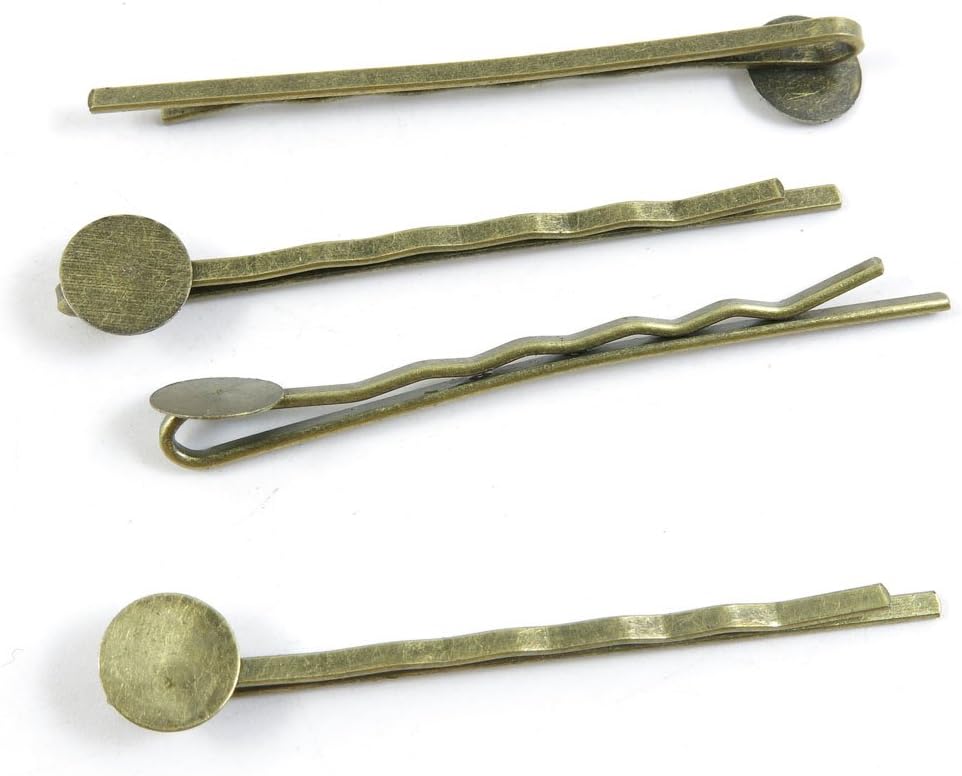 360 PCS Jewelry Making Head Pins Ancient Antique Bronze Fashion Jewelry Making Crafting Charms Findings Bulk for Bracelet Necklace Pendant A04206 Hairclip Cabochon Setting Frame