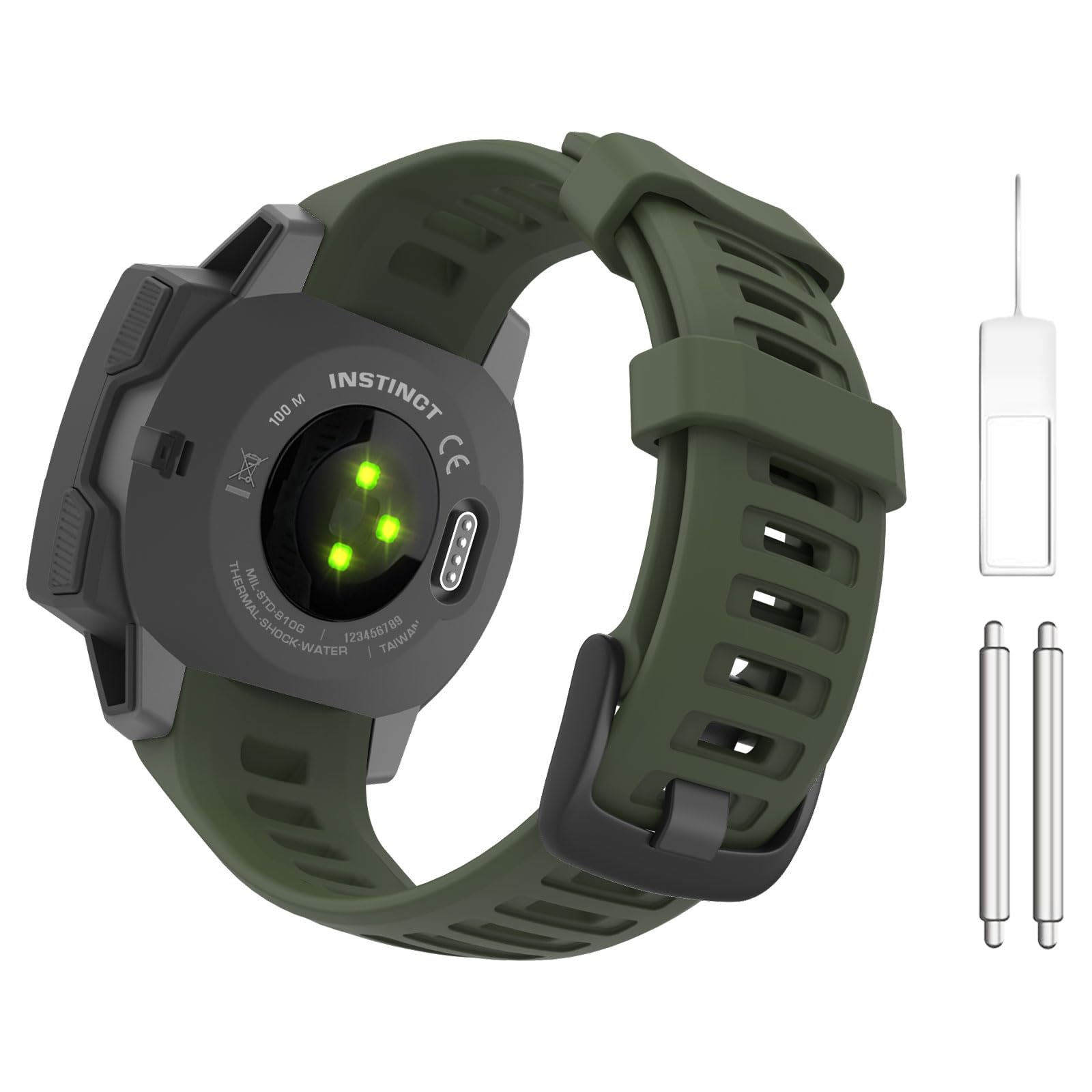 Astorgos Sport Watch Band Compatible with Garmin Instinct Esports/Solar/Tactical/Tide Military Watch/Instinct 2 Sports GPS, Soft Silicone Replacement Strap Wristband