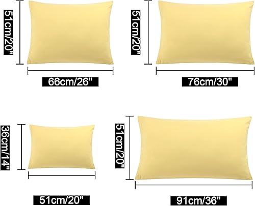 Miniatura 6 de uxcell Paquete de 2 fundas de almohada de microfibra suave serie 1800 con cremallera estándar (20 x 26 pulgadas), color dorado