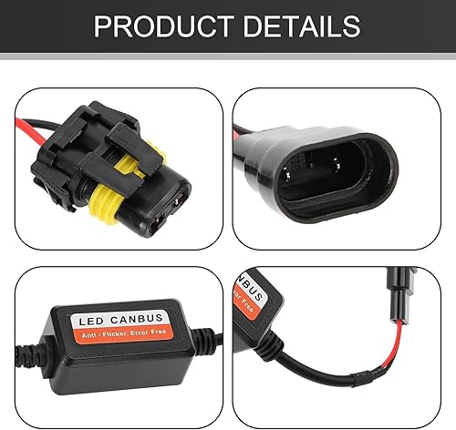 Miniatura 9 de Yumfugu Pack-2 H139008 - Decodificador Canbus de luz LED, adaptador de controlador de decodificador de luz LED de alta potencia, cancelador de