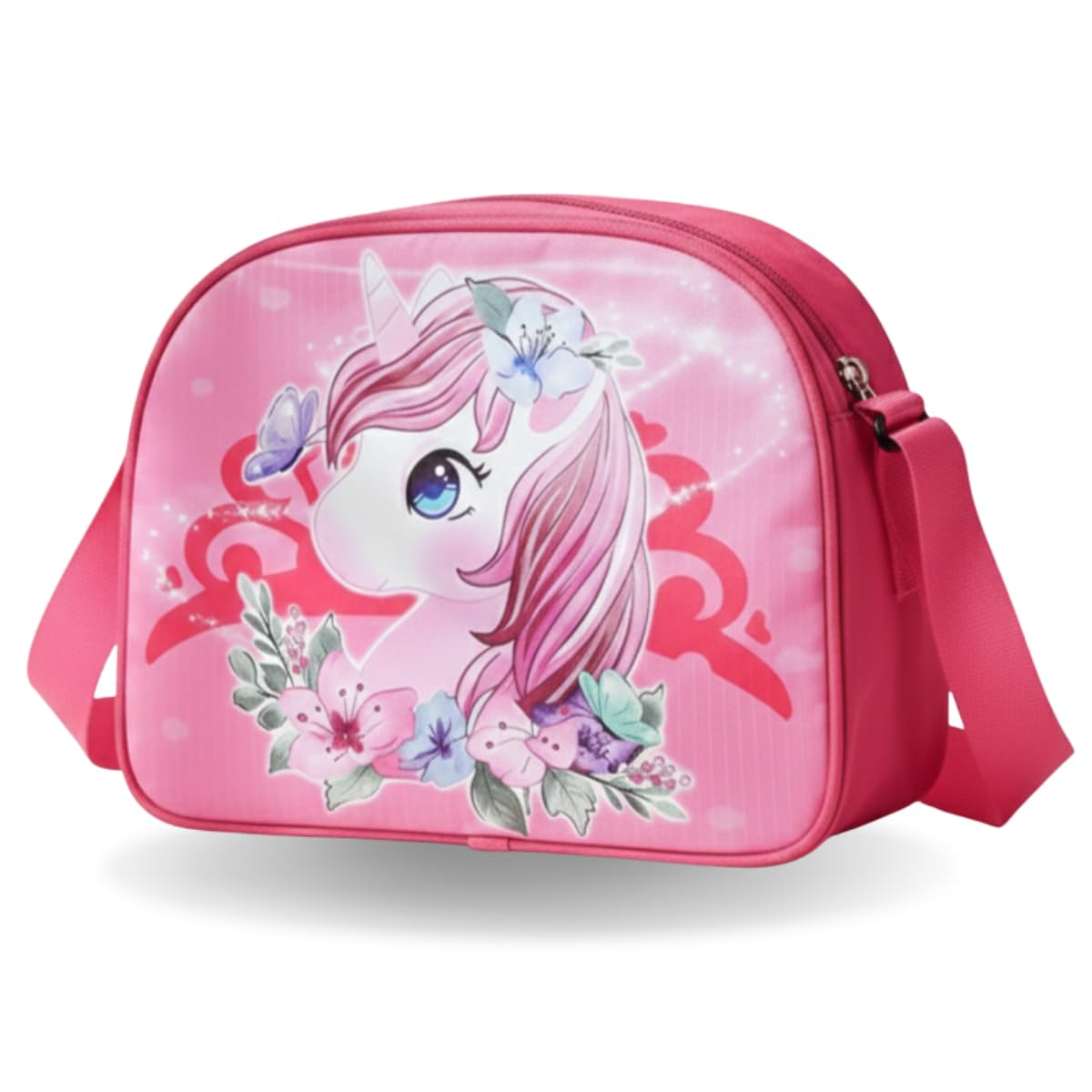 Stylbase Kids Lunch Bag for Boys & Girls | Leakproof, Reusable with Pockets Tiffin Box & Lunch Box Cover – School, Office, Picnic Travel Bag (6 L, 11 Inches) (Pink)