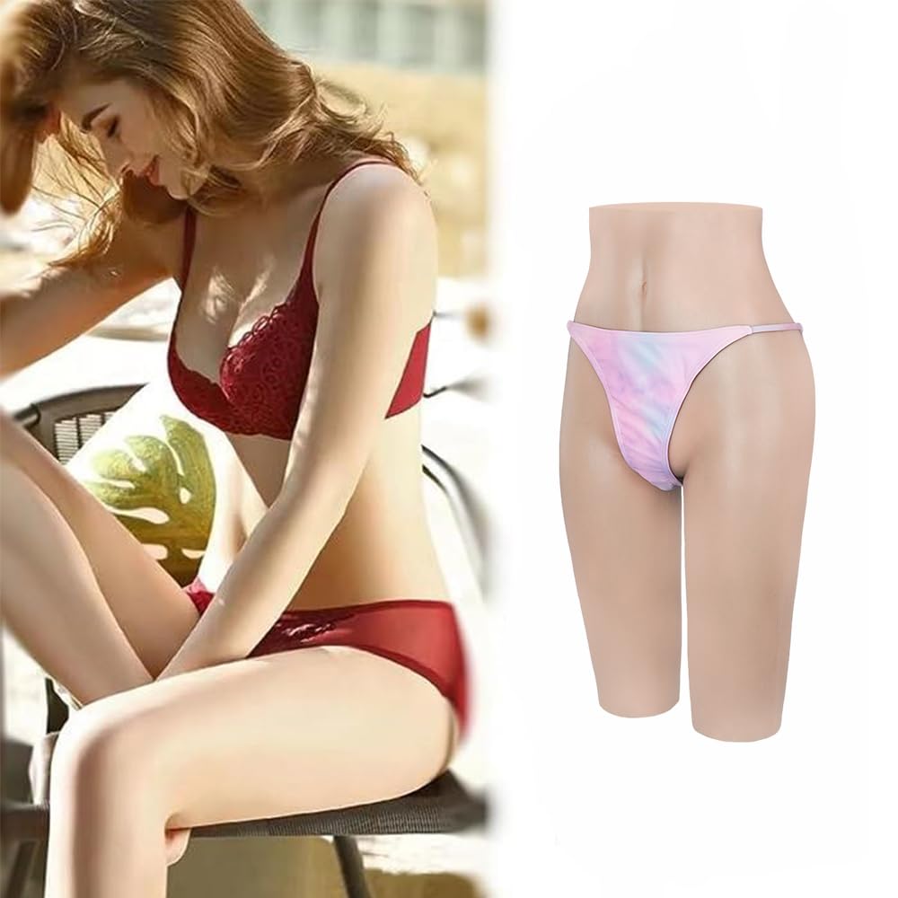 Minaky Silicone Panty 5-Points en Silicone Culotte Fausse Culotte cachée Sissy Peut Pisser et Insérer pour Travesti Drag Queen Transgender (Insérable,Jaune)