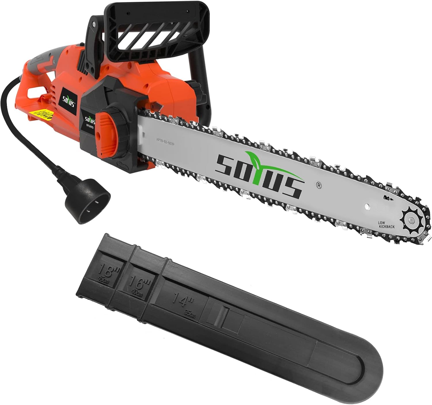 SOYUS Electric Chainsaw, 18 Inch 15 Amp Corded Chainsaw Low