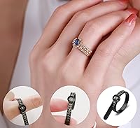 Vista 7 de Herramienta de medición de tamaño de anillo JRONGHE Cinta métrica reutilizable de tamaño de dedo con vidrio ampliado, herramienta