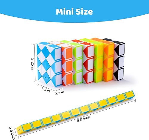 Miniatura 2 de 12 piezas de recuerdos de fiesta, mini rompecabezas de cubo de serpiente antiestrés, relleno de bolsas de golosinas, premios, recompensas de aula,
