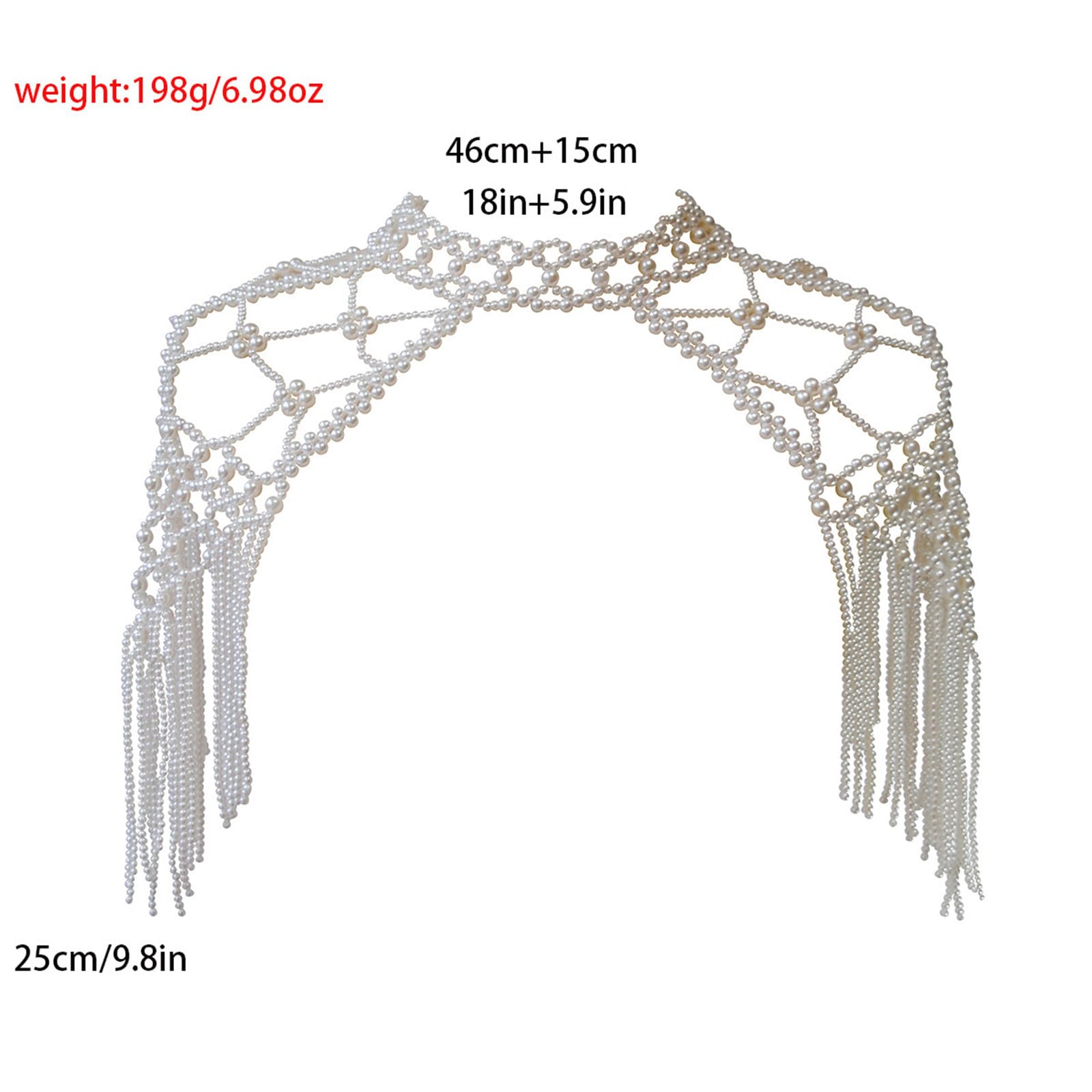 Châle à franges en perles pour soirée - Pashmina tendance - Pour robes de mariée Cheongsam - Décoration unique