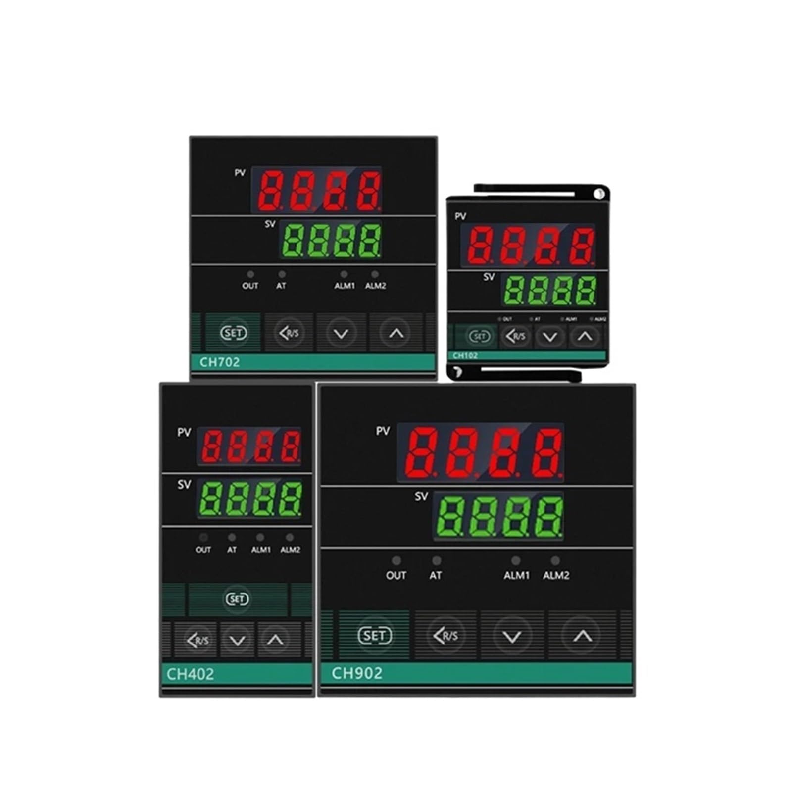 Controlador de Temperatura Termostato de Entrada Universal de Salida Dual Regulador de Temperatura Digital Controlador PID CH102 CH402 CH702 CH902 Relé SSR(CH402(48x96mm))