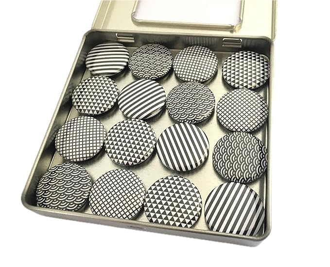 Set de 16 Imanes Decorativos Blanco y Negro
