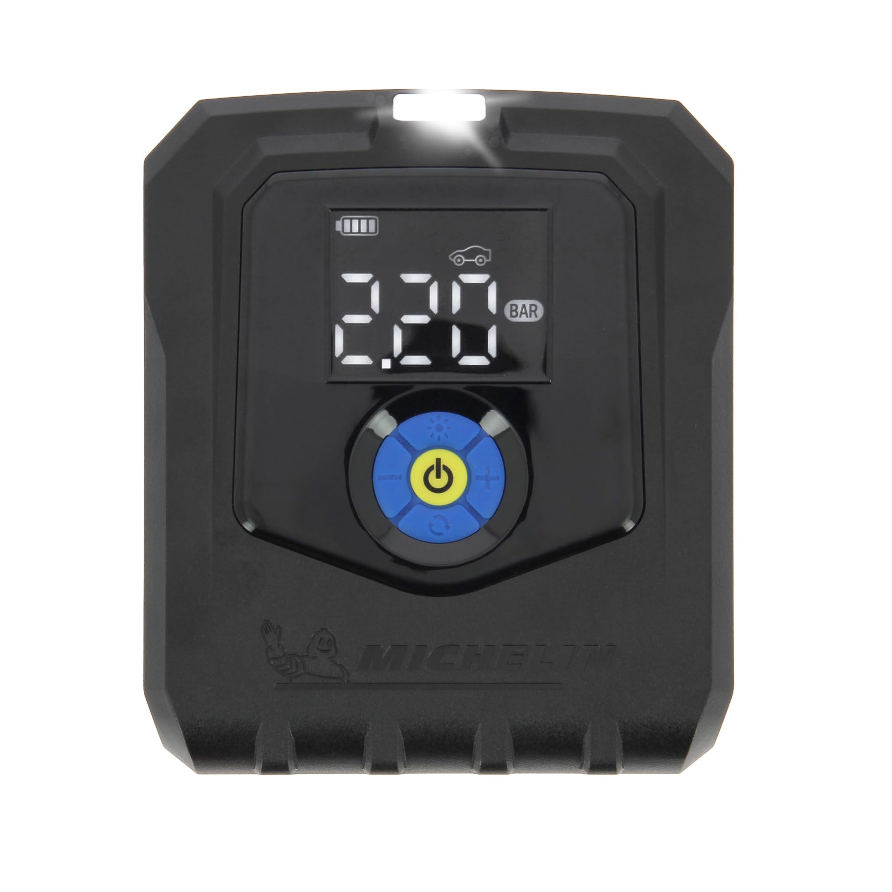 MICHELIN 009543 Compresor de Aire Sin Cable Pro – Inflador Eléctrico Portátil 10 Bar – Batería de Litio 11,1V – Carga USB-C – Presión Programable – Linterna – Ideal para Coche, Moto, Bicicleta