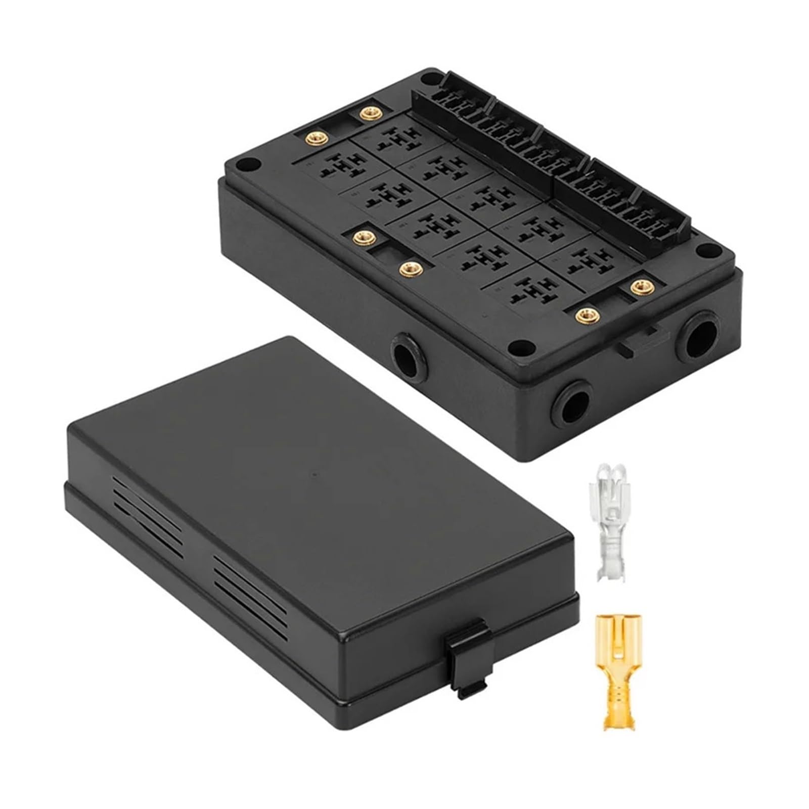 Boîte à fusibles et relais 12V bloc universel pour 10 relais et 15 fusibles auto