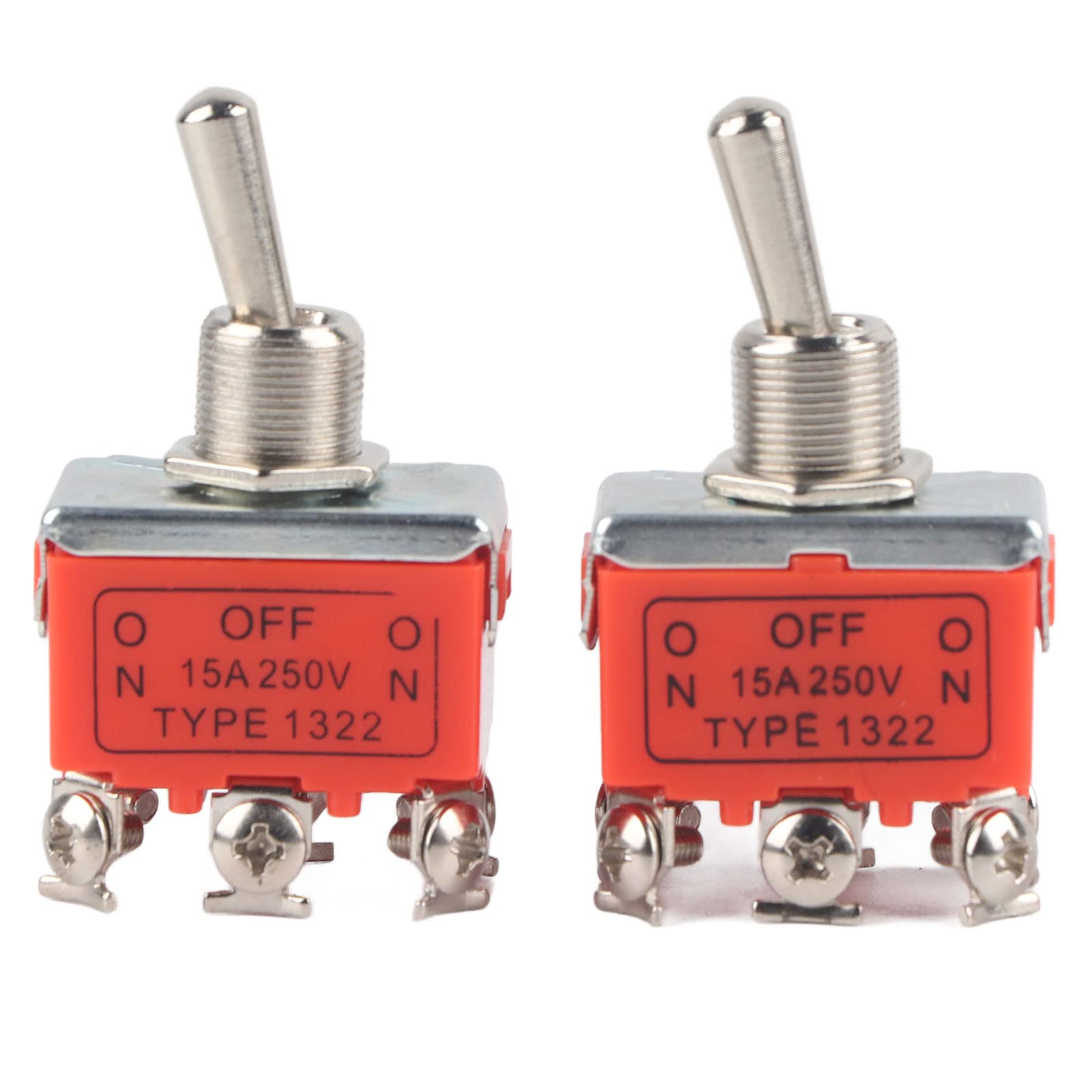 2 szt. Przełącznik Silnika Prądu Stałego CW Przełącznik do Przodu do Tyłu 24 V, Przełącznik Elektryczny do Przodu do Tyłu Silnik CCW 6-pinowy Przełącznik Dwupozycyjny 250 V 15 A,
