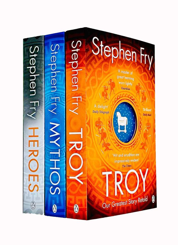 Stephen Fry Greek Myths Series Collection 3 Books Set (Troy, Heroes, Mythos) 9789124079123